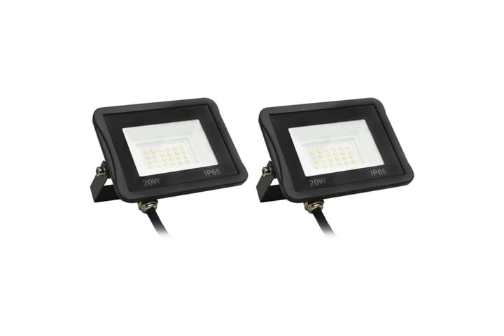 LED-valonheittimet 2 kpl 20 W kylmä valkoinen - Musta - Julkisivuvalaistus - Ulkovalaistus - Kohdevalot & valonheittimet