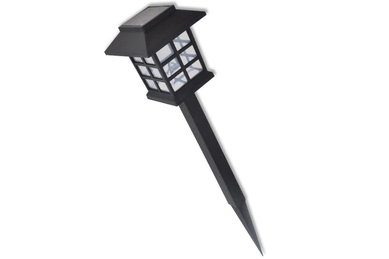 Aurinkovoimalla Toimiva LED Ulkovalosarja 12kpl 8,6x8,6x38cm - Musta - Valaistus - Ulkovalaistus - Maavalaistus