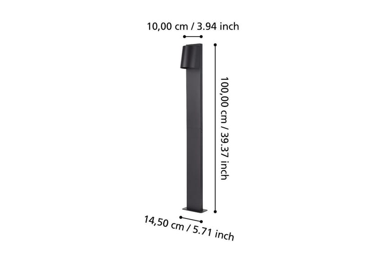 Pollari Eglo Stagnone - Musta/Harmaa - Valaistus - Ulkovalaistus - LED-valaistus ulkokäyttöön