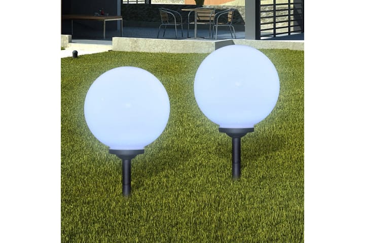 Aurinkovoima Pallovalo Maapiikillä LED 30 cm 2 kpl - Valkoinen - LED-valaistus ulkokäyttöön - Pylväsvalaisimiet & porttilyhdyt - Pollari - Ulkovalaistus