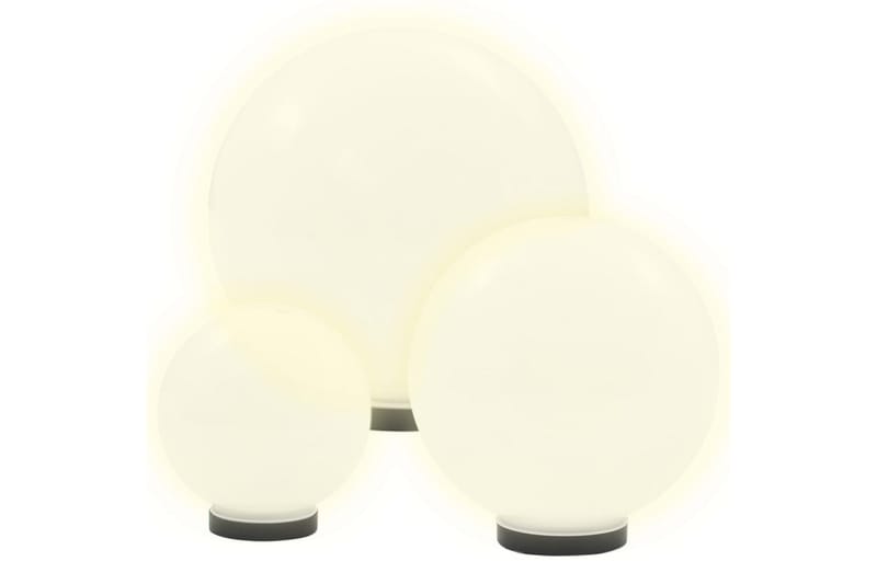 LED-pallovalaisinsarja 6 kpl 20/30/40 cm akryyli - Valkoinen - Valaistus - Ulkovalaistus - Pylväsvalaisimiet & porttilyhdyt