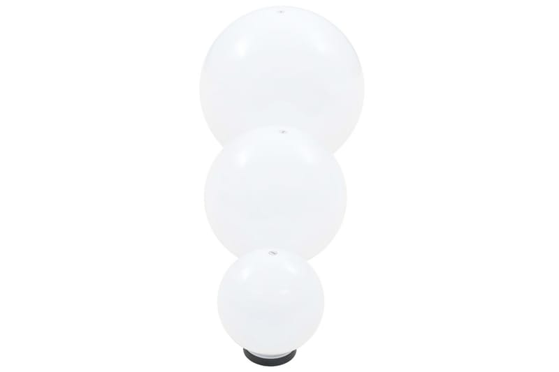 LED-pallovalaisinsarja 6 kpl 20/30/40 cm akryyli - Valkoinen - Valaistus - Ulkovalaistus - Pylväsvalaisimiet & porttilyhdyt