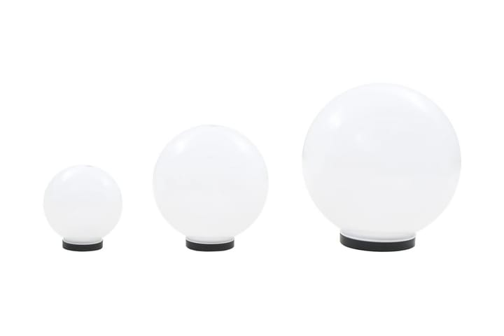 LED-pallovalaisimet 3 kpl 20/30/40 cm akryyli - Valkoinen - Pollari - Ulkovalaistus - LED-valaistus ulkokäyttöön - Pylväsvalaisimiet & porttilyhdyt