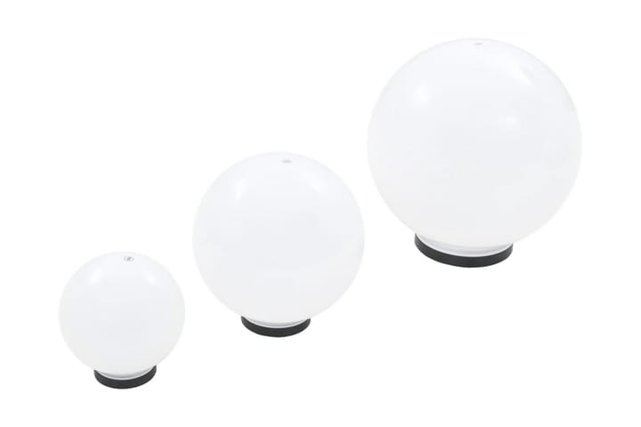 LED-pallovalaisimet 3 kpl 20/30/40 cm akryyli - Valkoinen - LED-valaistus ulkokäyttöön - Pylväsvalaisimiet & porttilyhdyt - Pollari - Ulkovalaistus