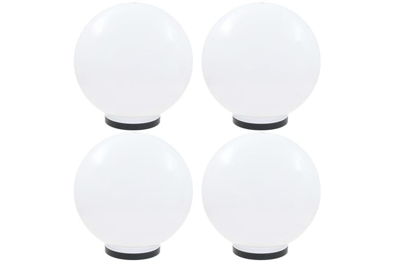 LED-pallovalaisimet 4 kpl 40 cm akryyli - Valkoinen - Valaistus - Ulkovalaistus - Pylväsvalaisimiet & porttilyhdyt
