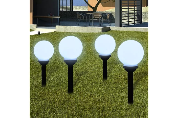Puutarhan polkuvalaisin aurinkovoima pallo LED 15 cm 4 kpl - Valkoinen - LED-valaistus ulkokäyttöön - Pylväsvalaisimiet & porttilyhdyt - Pollari - Ulkovalaistus