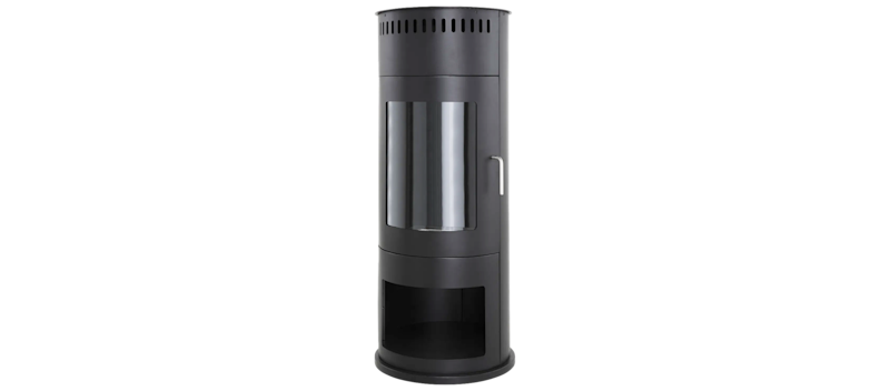 Corbo Vapaa Pyöre�ä Etanoliuuni 112x45x45 cm lasia ja ruostumatonta terästä, Musta