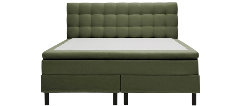 Hilton Sänkypaketti 160x200 cm Jenkkisänky ruutukuvioitu sängynpäädyllä, Vihreä