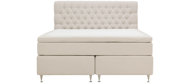 Hilton Lyx Sänkypaketti 180x200 cm Jenkkisänky napitetulla sängynpäädyllä, Vaaleabeige