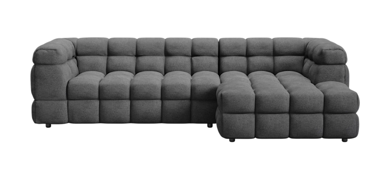 4-istuttava Sohva Elise divaanilla Oikea, Tummanharmaa