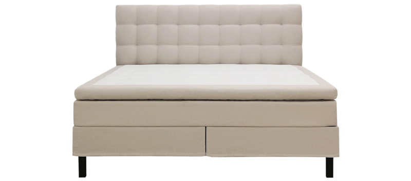 Hilton Sänkypaketti 160x200 cm Jenkkisänky ruutukuvioitu sängynpäädyllä, Beige