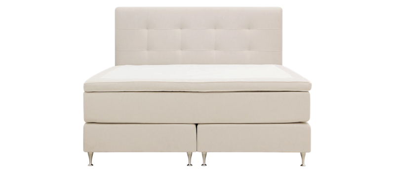 Hilton Premium Täydellinen Sänkypaketti 180x200 cm Kontinenttisänky sängynpäädyllä, Vaaleanbeige Kangas