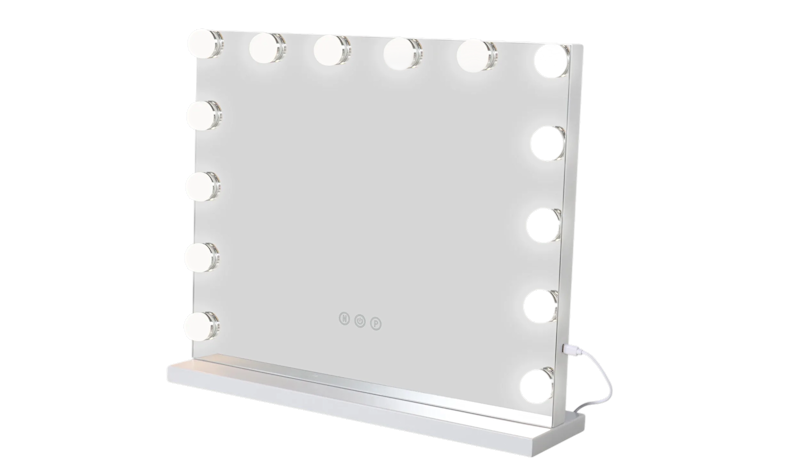 Glow Meikkipeili 50 cm LED-valaistuksella, Valkoinen