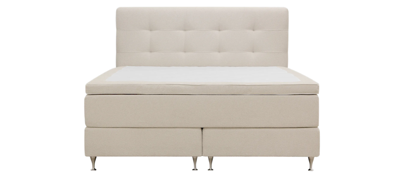Hilton Premium Täydellinen Sänkypaketti 180x200 cm Kontinenttisänky sängynpäädyllä, Beige Bouclé